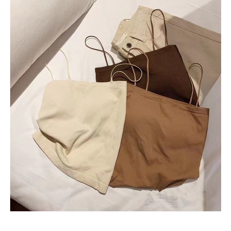 DUNEA Áo hai dây cố định có mút đệm ngực thời trang quyến rũ cho nữ