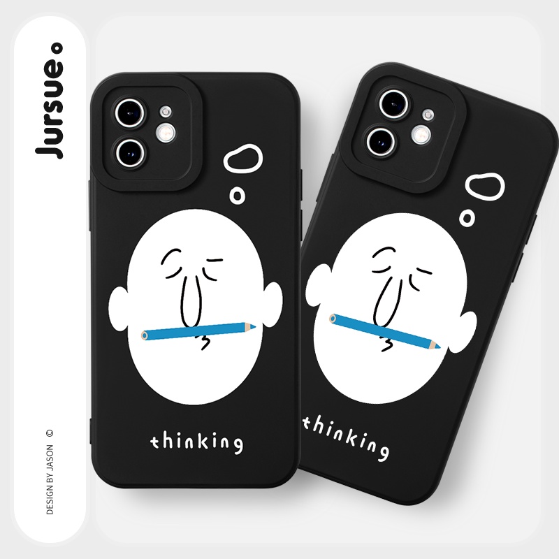 Ốp lưng JURSUE mềm chống bẩn độc lạ ngộ nghĩnh cho iPhone 13 12 11 Pro Max SE 2020 X XR XS 8 7 ip 6S 6 Plus Y1950