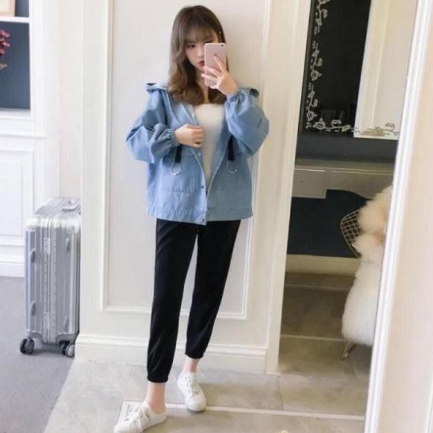 Áo Khoác Kaki Nữ Túi To Retro thiết kế tinh tế cho phái đẹp hàng mới thời trang kmg