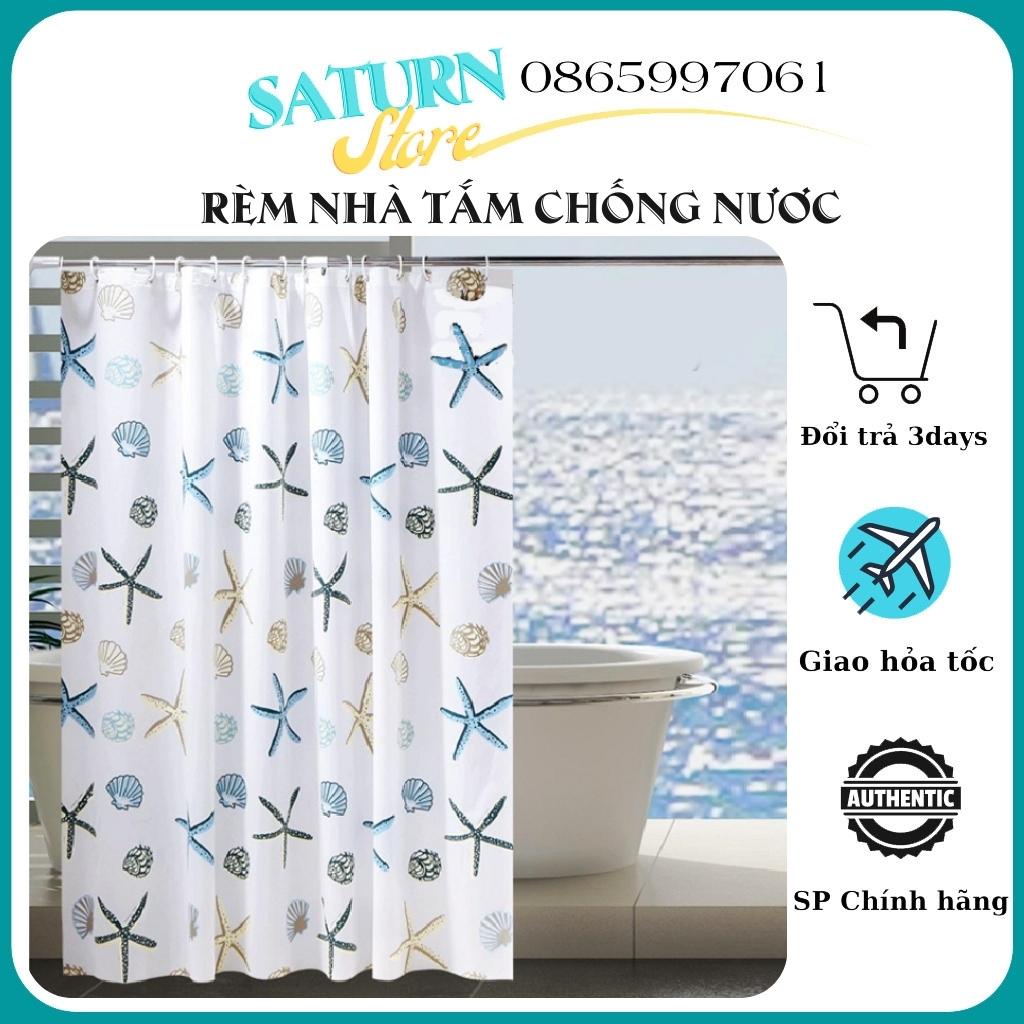 Rèm cửa phòng ngủ, Rèm cửa nhà tắm chống nước ( hình sao biển)  rèm rất nhanh khô, bền màu - HÀNG LOẠI 1