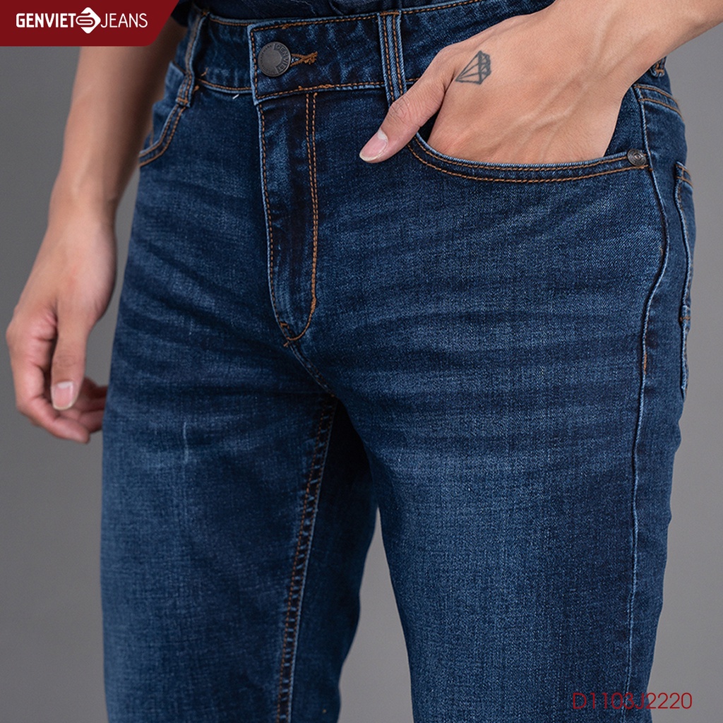 Quần Jeans Nam Genviet Bò Denim Cao Cấp Ống Col Cơ Bản D1103J2220