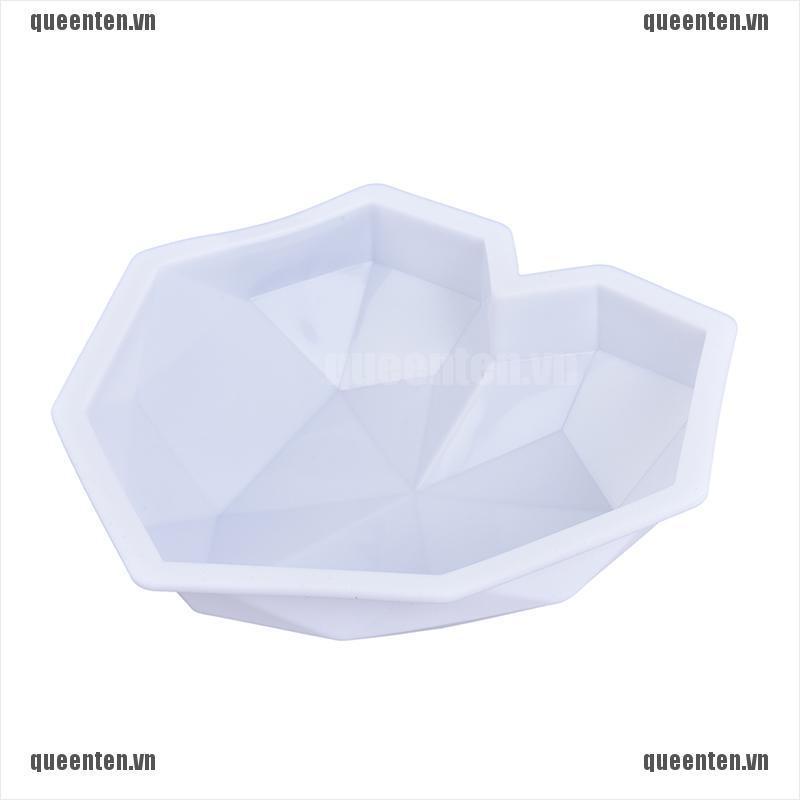 3D Heart Shape Diamond Love Chocolate Moulds Candy Mold For Wedding Baking QUVN