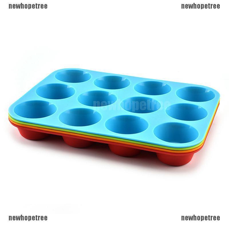 Bộ 12 Khuôn Silicone Nướng Bánh Chống Dính