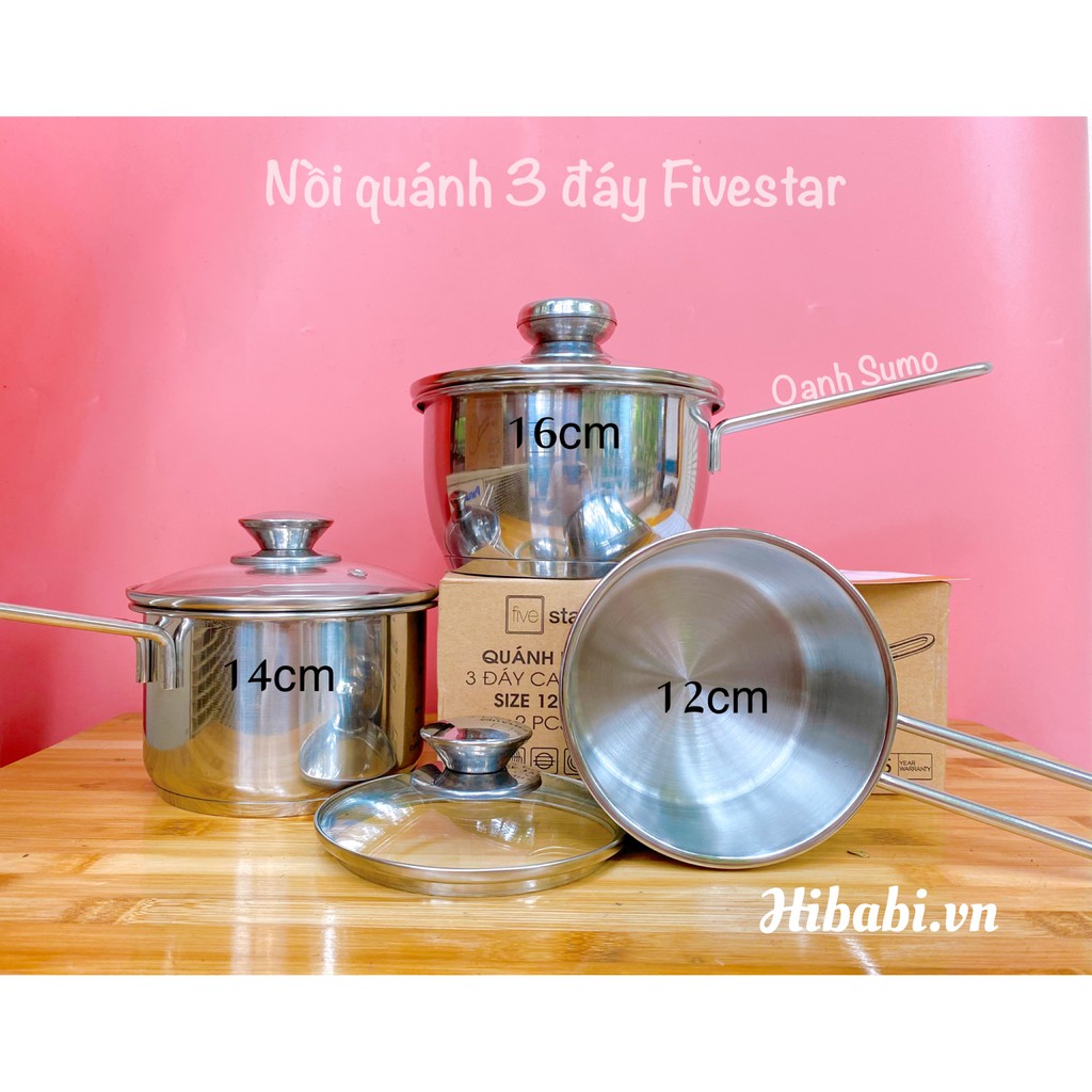 Nồi Quánh nấu bột Inox 3 đáy Fivestar