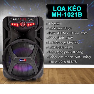 LOA KÉO BLUETOOTH KARAOKE DI ĐỘNG 1021B/1021