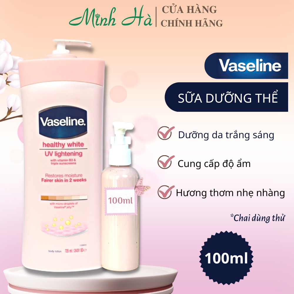 Sữa dưỡng thể Vaseline Healthy White UV Lightening Body Lotion bản Mỹ