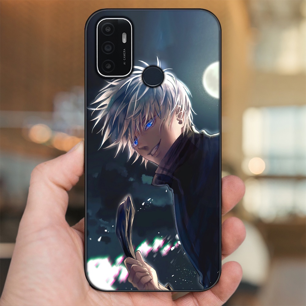 Ốp lưng Oppo A53 viền đen in hình Satoru Jujutsu Kaisen