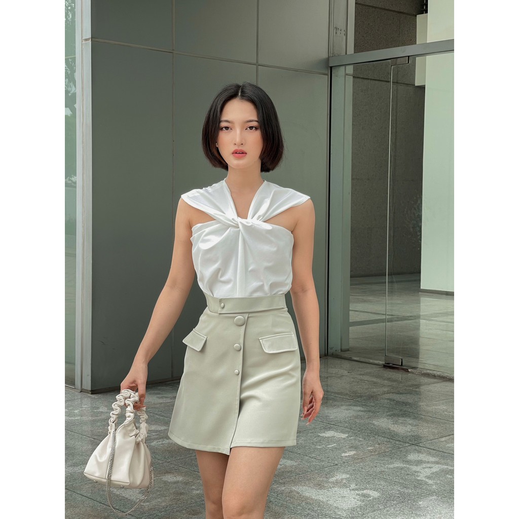 Chân Váy Chữ A 3 Nút Đen Xanh EDINI - V359 | BigBuy360 - bigbuy360.vn
