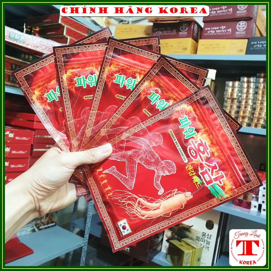 Cao dán hồng sâm hàn quốc Power đỏ, gói 20 miếng - Cao dán sâm chính hãng Korea, tranglinh