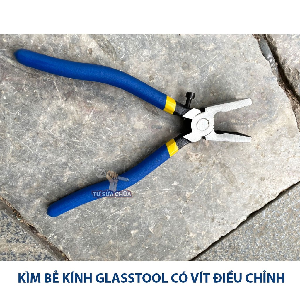 Kềm kìm bẻ kính Glass tool 200mm có vít điều chỉnh hàng loại xịn