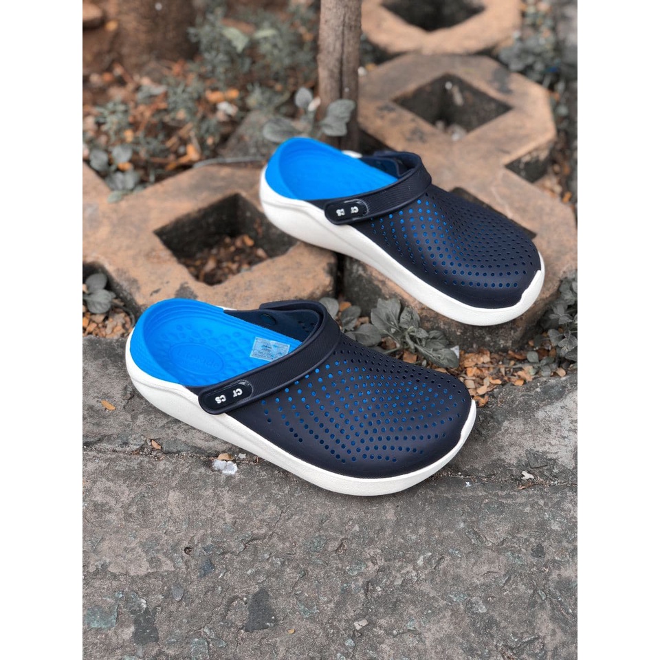 Dép Cross Đẹp Mẫu Mới, Dép Sục Nam Nữ Unisex Literide Clog Màu Đen Đi Mưa Cao Cấp - Sấu Vui Vẻ