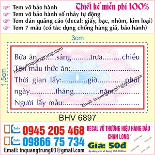 Tem lưu mẫu thức ăn