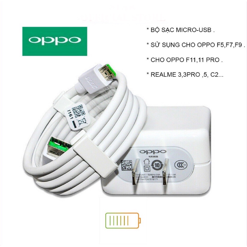 Sạc Oppo, Realme 4A zin, Bộ sạc Vooc, sạc nhanh 20w