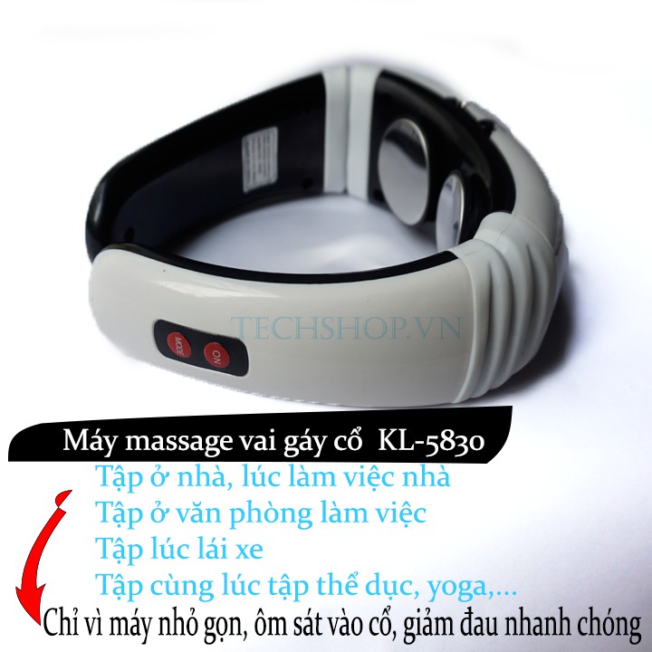 Máy Massage Vai Gáy Cổ Sử Dụng Pin Tiểu 3A - Máy Mát Xa Cổ Kèm 2 Miếng Dán