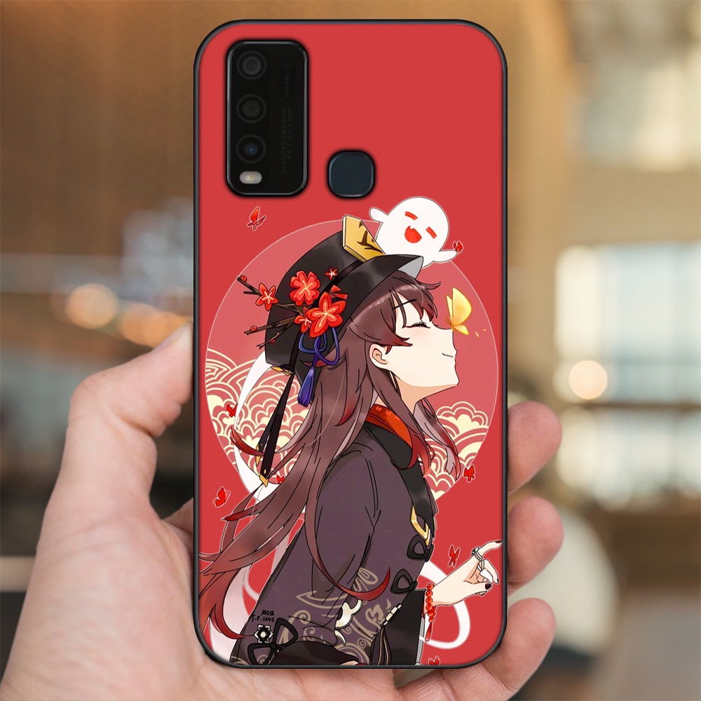 Ốp lưng Vivo Y30, Y50 viền đen in hình Hutao Genshin Impact