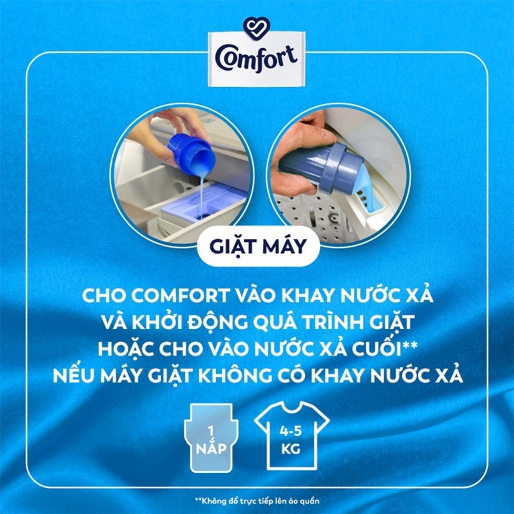 COMFORT Nước Xả Vải Làm mềm vải 3.2lít Hương Ban Mai 1 Lần Xả/Hương tươi mát,Túi Lớn Tiết Kiệm