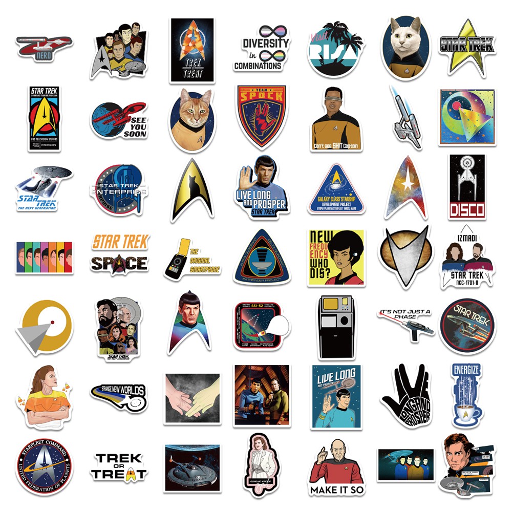 Bộ 50 Miếng Dán Chống Thấm Nước Hình Nhân Vật Trong Phim Star Trek