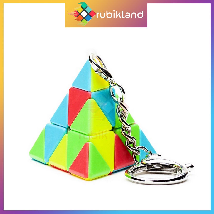 Móc Khóa Rubik QiYi Pyraminx Rubic Tam Giác Stickerless QiYi Cube Đồ Chơi Trí Tuệ Trẻ Em