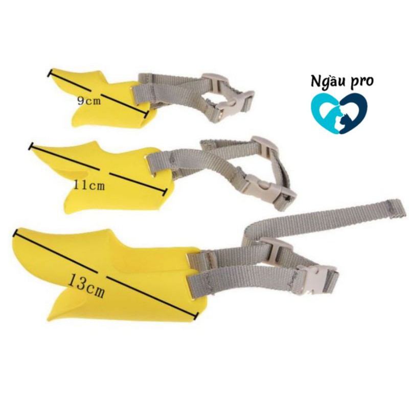 Rọ Mõm chó mèo hình mỏ vịt Silicone mềm dẻo - Dọ mõm chó cún chống cắn, sủa ăn uống tự do bẩn gặm liếm linh tinh NGAUPET