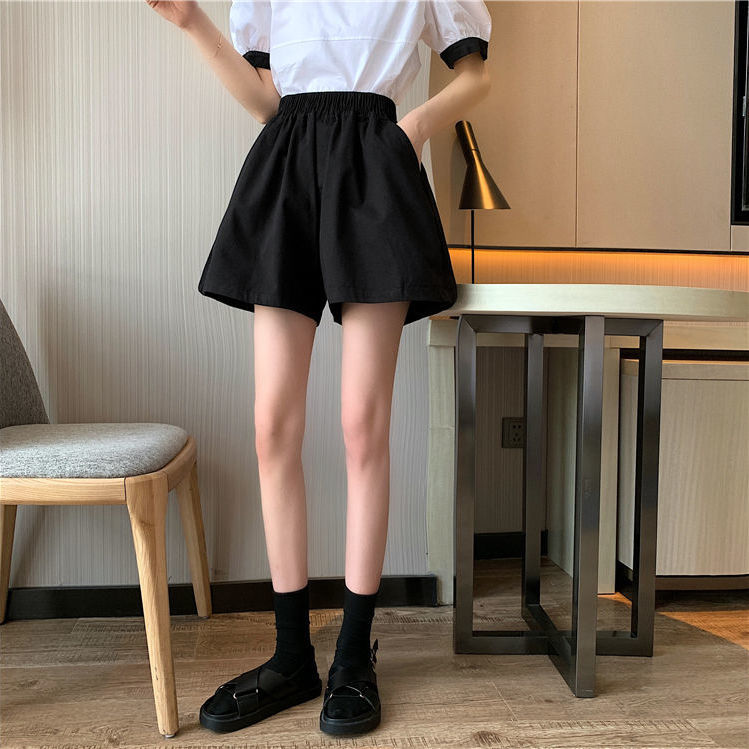Quần short nữ ống rộng cạp cao thoải mái thời trang phong cách Hàn Quốc