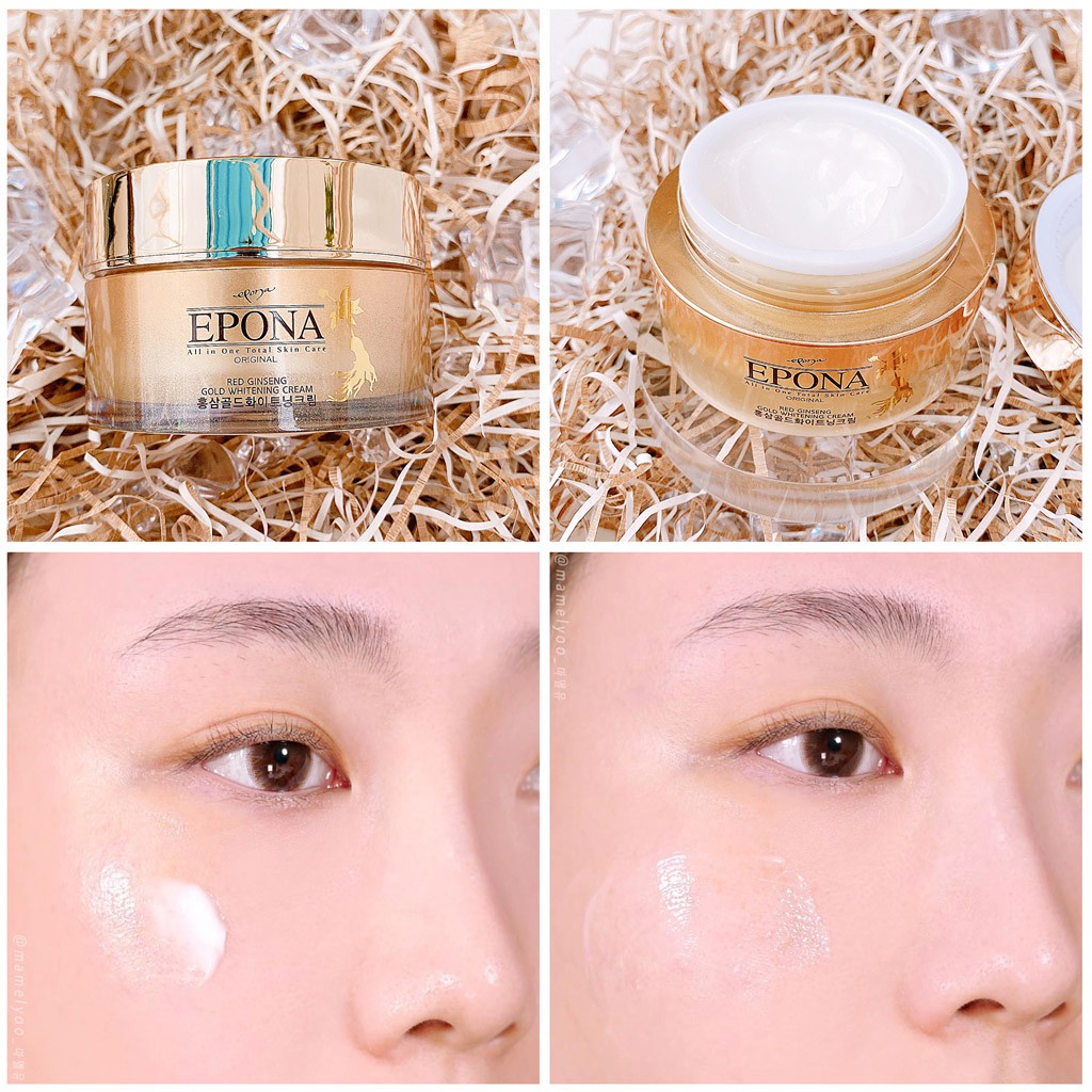 [EPONA VÀNG] Kem dưỡng EPONA dưỡng trắng mờ thâm nám, mờ nếp nhăn chiết xuất hồng sâm Red Ginseng Gold Whitening 50ml