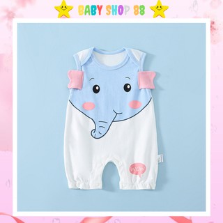 Body đùi body ngắn tay sát nách in hình voi con dễ thương cho bé trai bé gái