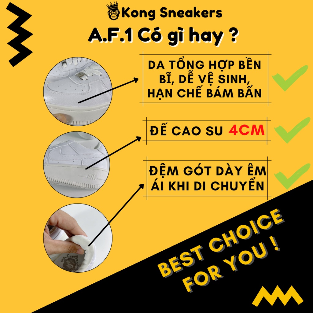 Giày Nam Nữ Thể Thao AF1 Trắng Classic.