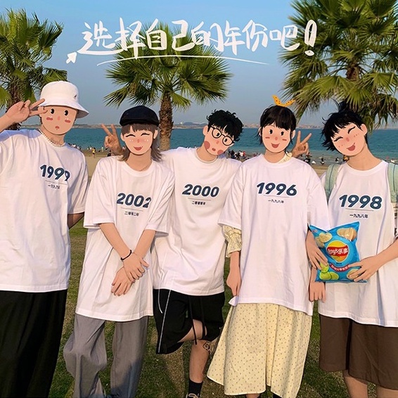 Áo Thun Ngắn Tay Dáng Rộng Thời Trang Dành Cho Cặp Đôi