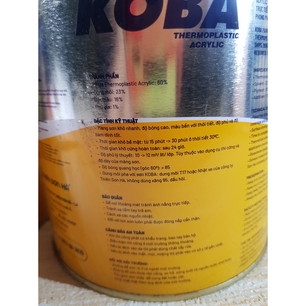 SƠN SẮT MẠ KẼM SƠN 1 THÀNH PHẦN KOBA 800g