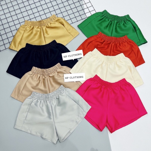 Quần short phồng tacta cạp chun, Quần đùi cạp cao có túi 2 bên nhiều màu ( Tacta )