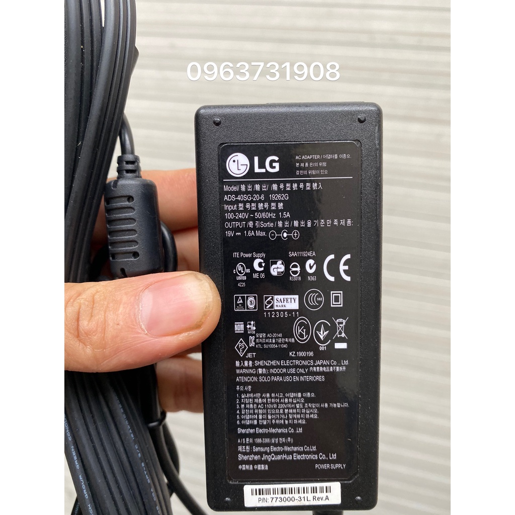 Nguồn LG 19V 1.6A dùng cho màn hình LG 27EA33 chính hãng