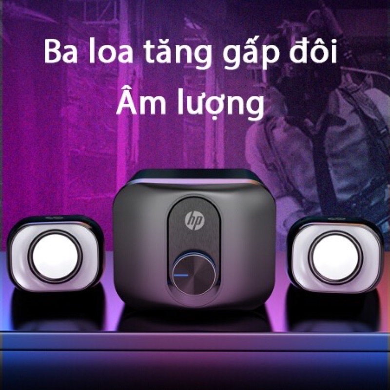 Loa máy tính HP DHS-2111s, loa dùng cho máy vi tính bộ ba loa để bàn mini siêu trầm, âm thanh 4D