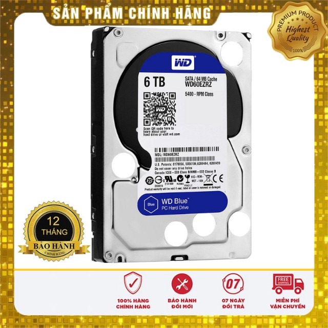 [TEM SPC] HDD Gắn Trong 6TB WD BLUE Ổ Cứng 3.5 inches Dung Lượng 6TB Hàng Chính Hãng WD