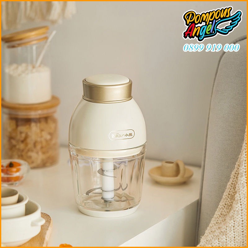 Máy xay thịt ăn dặm dao 6 cánh cối thuỷ tinh BEAR QSJ-D02Q1 dung tích 600ml - 200W - Bảo hành 12 tháng