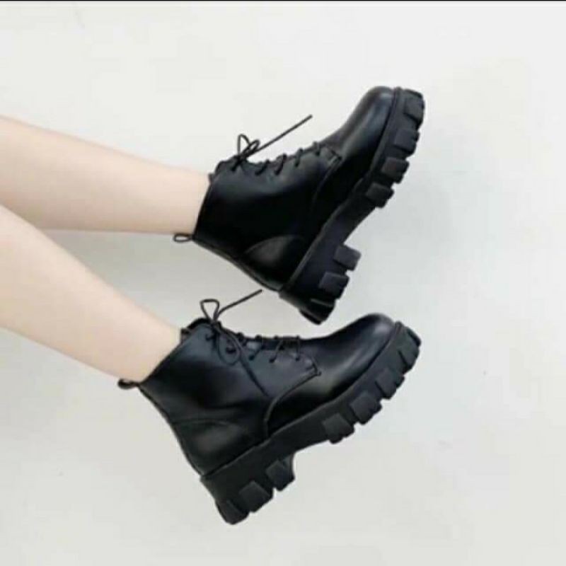 Boot Cổ Lửng 2 Loại Da Bóng, Lì