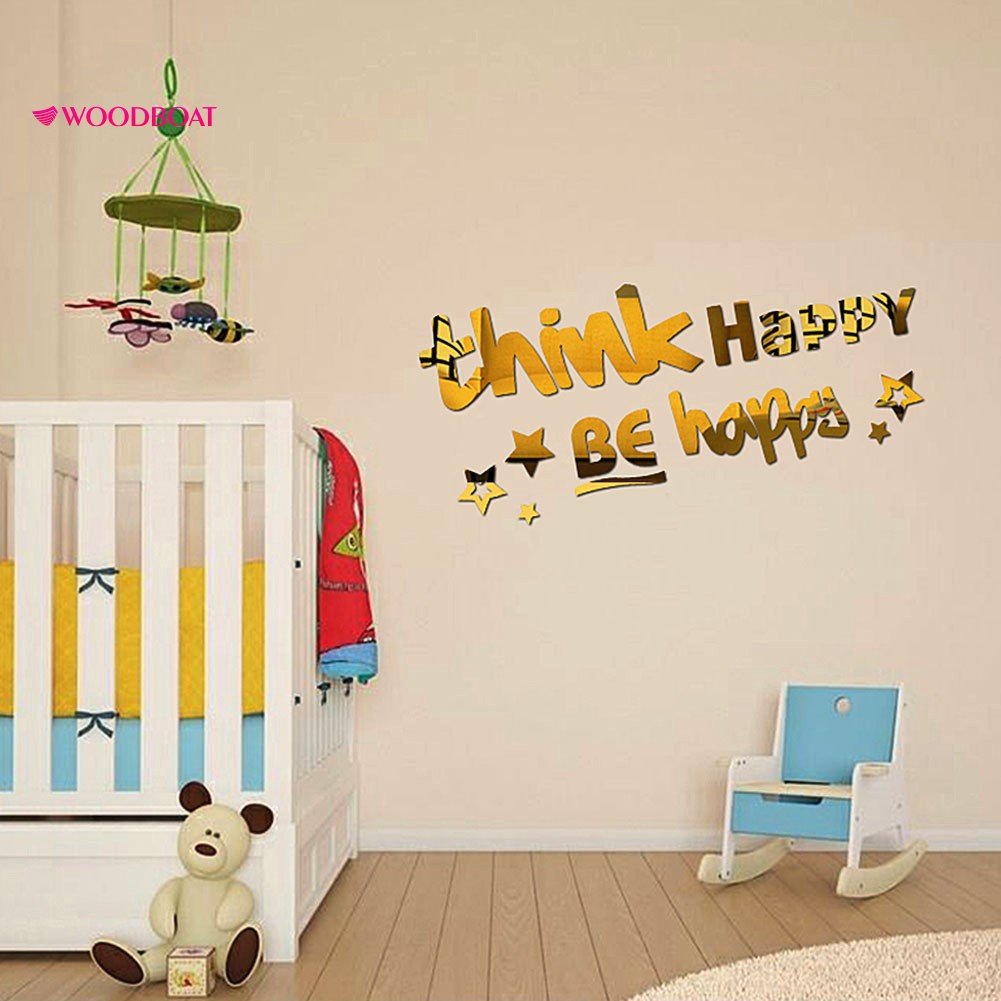 Acrylic Letter 3D Mirror sturdy Wall Sticker Home
