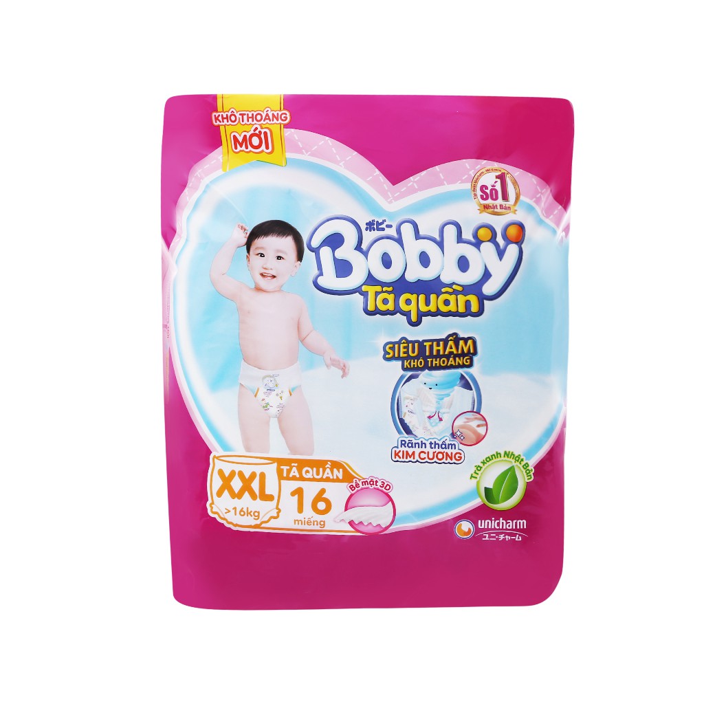 Tã quần Bobby size XXL 16 miếng (cho bé trên 16kg)