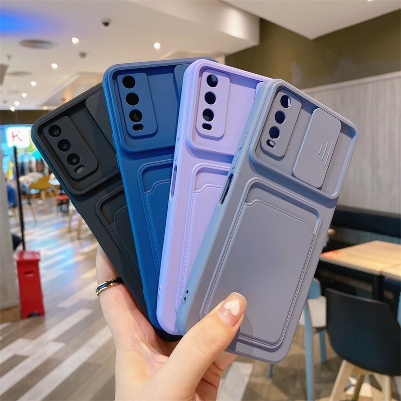 Ốp Điện Thoại Có Ngăn Kéo Đựng Thẻ Bảo Vệ Camera Cho Realme 8 Pro 4G OPPO A94 F19 Pro Reno 5 Lite
