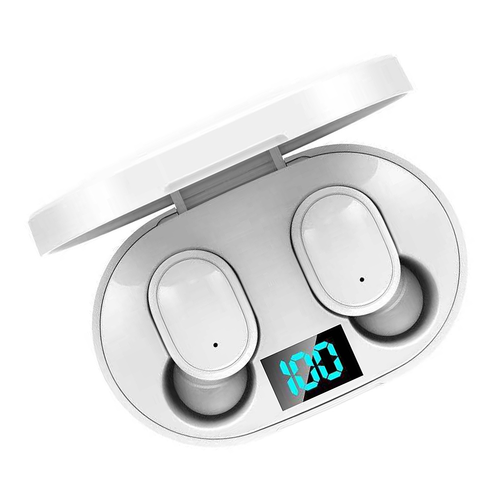 1 Pair Earphones Wireless Rechargeable Hands-free Earbuds LED Display IPX4 Waterproof Sports Headphones【vollter1】
