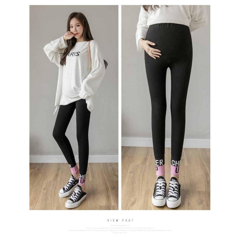 Quần Legging Lưng Cao Nâng Bụng Thời Trang Xuân Thu Cho Mẹ Bầu