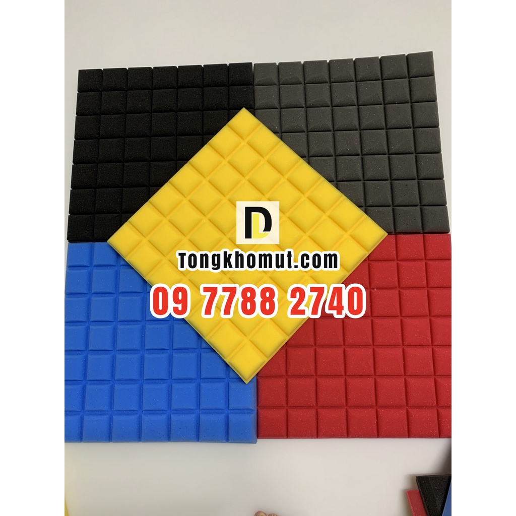 Mút nấm vuông 50x50x5cm mút cách âm tỉ trọng cao dùng cho phòng thu, phòng karaoke, livestream