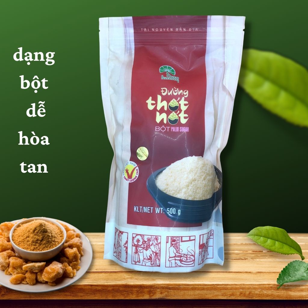 Đường thốt nốt bột nguyên chất đường thô dạng bột Thảo Hương  500g