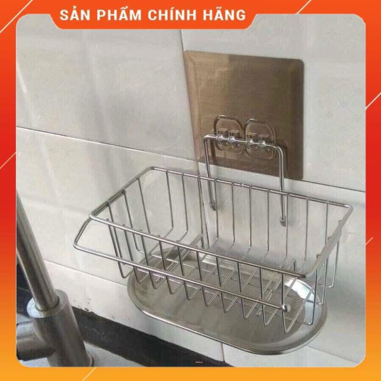 [VIP] Kệ Inox Đựng Đồ Rửa Chén Kèm Khay Hứng Nước Dán Tường Tiện Lợi