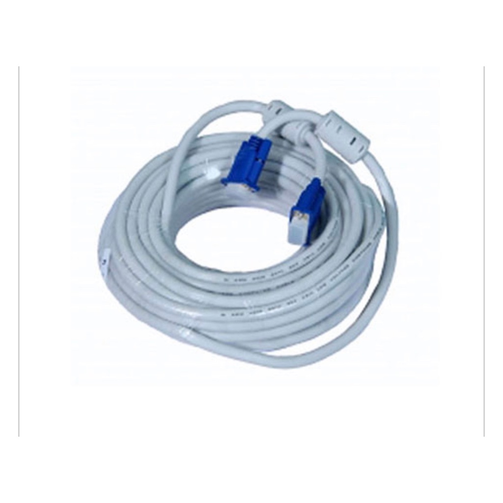 Cáp Vga 10m Kingmaster màu trắng 2 dầu xanh chống nhiễu- Hàng chinhs hãng