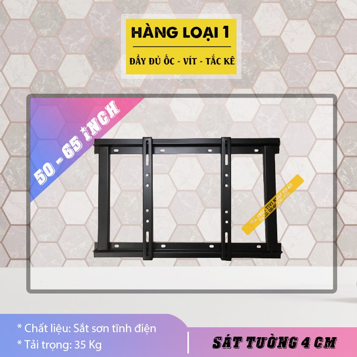 Giá Treo Tivi Phẳng Sát Tường 50 - 65 Inch - Khung Treo Tivi Loại 1 - Hàng Dày