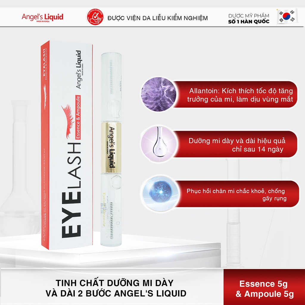 Tinh Chất Dưỡng Dài Và Dày Mi Angel Liquid 2 Bước Eyelash Essence 5g và Ampoule 5g