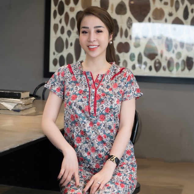 Bộ đồ mặc nhà The Sun cao cấp siêu sang - Mã BM02 - Chất thô thấm hút mồ hôi mát mịn mềm 2 màu xám và vàng