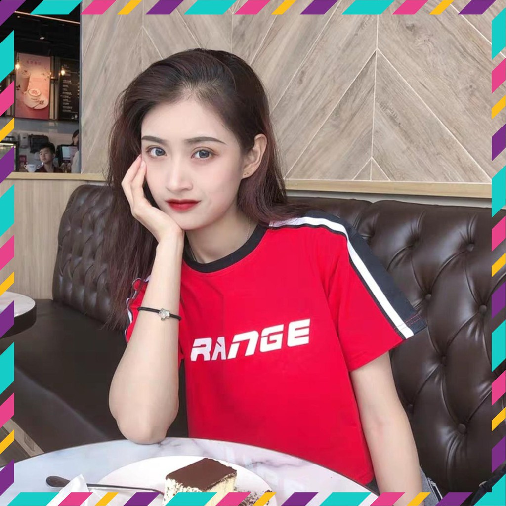 ÁO CROPTOP RANGE KẺ SỌC TRẮNG TAY LỠ 3 MÀU ĐEN ĐỎ TRẮNG