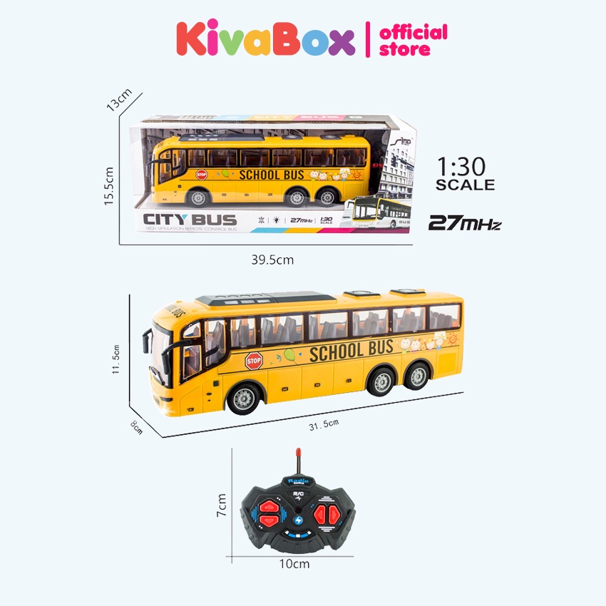 Xe bus điều khiển từ xa Kivabox loại xe điều khiển, nhựa ABS siêu bền, thiết kế tinh xảo siêu đẹp