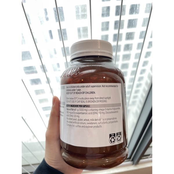 Dầu cá Fish Oil Blackmores Hàm Lượng Cao 1000mg Sáng Mắt, Trí Nhớ Tốt Dùng Cho Cả Gia Đình